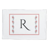 Blauw en Roze Monogramed Kussensloop Reeks (Achterkant-Links)