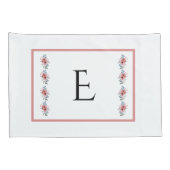 Blauw en Roze Monogramed Kussensloop Reeks (Achterkant-Rechts)