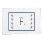 Blauw en Roze Monogramed Kussensloop Reeks (Voorkant-Rechts)