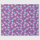 Blauw en Roze Mr en Mrs Trouwballonnen Naadloos Cadeaupapier (Vlak)