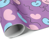 Blauw en Roze Mr en Mrs Trouwballonnen Naadloos Cadeaupapier (Rol Hoek)