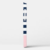 Blauw en roze Nautical Monogrammed iPhone case (Achterkant / Links)