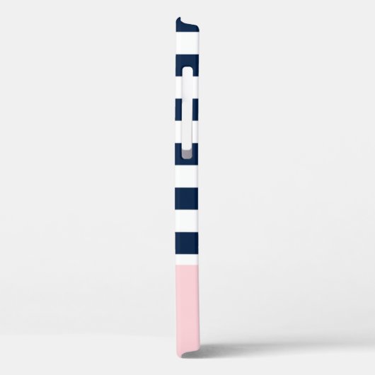 Blauw en roze Nautical Monogrammed iPhone case (Achterkant / Links)