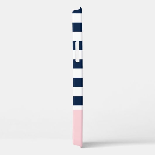 Blauw en roze Nautical Monogrammed iPhone case (Achterkant / Rechts)