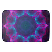Blauw- en roze neon Dark Kaleidoscope gradiënt Badmat (Voorkant)