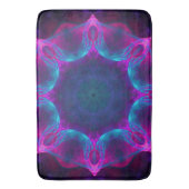 Blauw- en roze neon Dark Kaleidoscope gradiënt Badmat (Voorkant Verticaal)