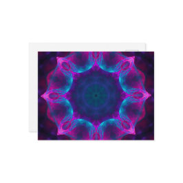 Blauw- en roze neon Dark Kaleidoscope gradiënt Briefkaart