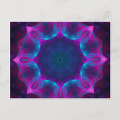 Blauw- en roze neon Dark Kaleidoscope gradiënt Briefkaart (Voorkant)