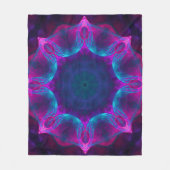 Blauw- en roze neon Dark Kaleidoscope gradiënt Fleece Deken (Voorkant)