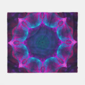 Blauw- en roze neon Dark Kaleidoscope gradiënt Fleece Deken (Voorkant (Horizontaal))