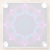 Blauw- en roze neon Dark Kaleidoscope gradiënt Glazen Onderzetter (Achterkant)
