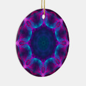 Blauw- en roze neon Dark Kaleidoscope gradiënt Keramisch Ornament (Rechts)