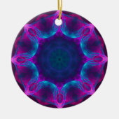 Blauw- en roze neon Dark Kaleidoscope gradiënt Keramisch Ornament (Voorkant)