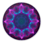 Blauw- en roze neon Dark Kaleidoscope gradiënt Keramische Knop (Voorkant)