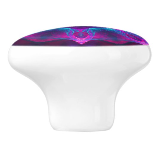 Blauw- en roze neon Dark Kaleidoscope gradiënt Keramische Knop (Zijkant)