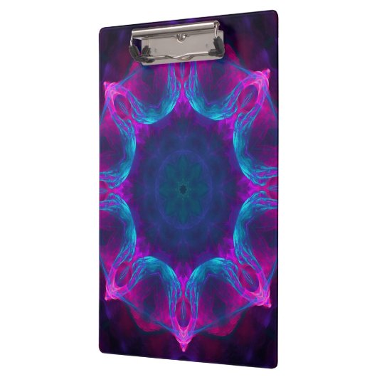 Blauw- en roze neon Dark Kaleidoscope gradiënt Klembord (Links)