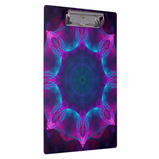 Blauw- en roze neon Dark Kaleidoscope gradiënt Klembord (Rechts)