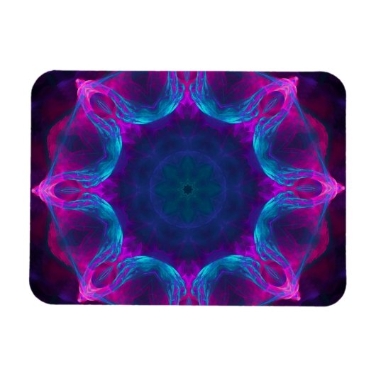 Blauw- en roze neon Dark Kaleidoscope gradiënt Magneet (Horizontaal)