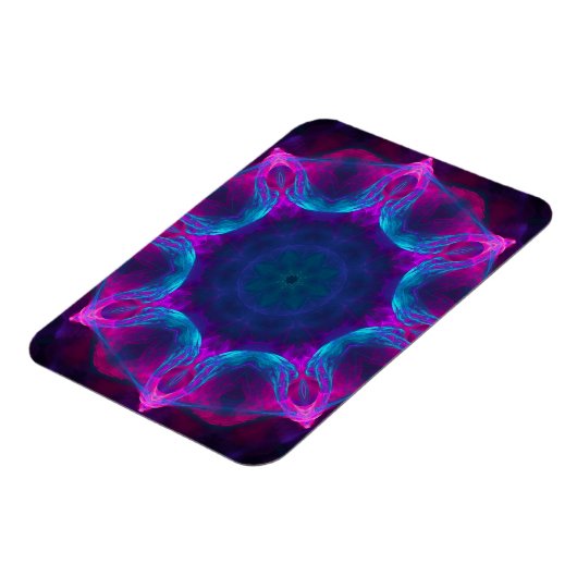 Blauw- en roze neon Dark Kaleidoscope gradiënt Magneet (Linkerzijde)