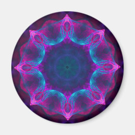 Blauw- en roze neon Dark Kaleidoscope gradiënt Magneet