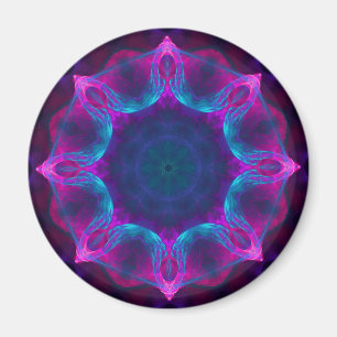Blauw- en roze neon Dark Kaleidoscope gradiënt Magneet