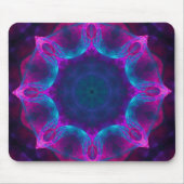 Blauw- en roze neon Dark Kaleidoscope gradiënt Muismat (Voorkant)