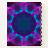 Blauw- en roze neon Dark Kaleidoscope gradiënt Notitieboek (Achterkant)