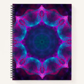 Blauw- en roze neon Dark Kaleidoscope gradiënt Notitieboek (Voorkant)