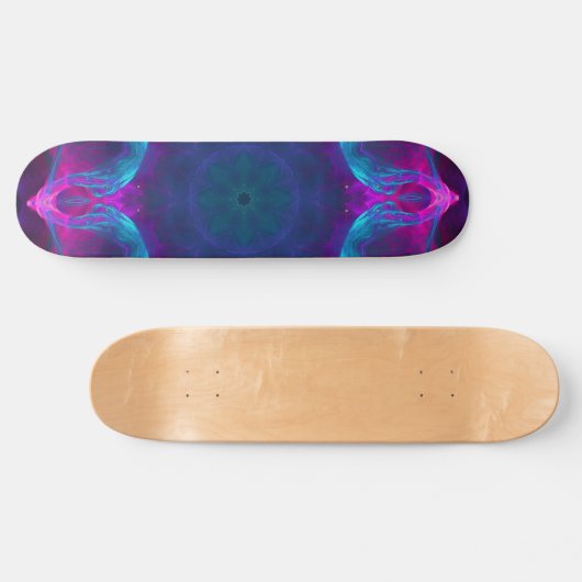 Blauw- en roze neon Dark Kaleidoscope gradiënt Persoonlijk Skateboard (Horizontaal)