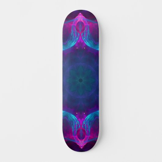 Blauw- en roze neon Dark Kaleidoscope gradiënt Persoonlijk Skateboard (Voorkant)