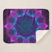 Blauw- en roze neon Dark Kaleidoscope gradiënt Sherpa Deken (Voorkant (horizontaal))