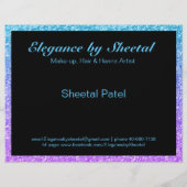 Blauw en roze ombre faux textuur flyer (Achterkant)