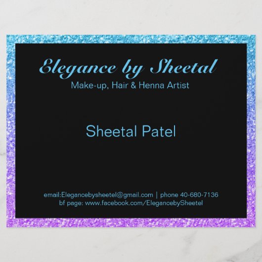 Blauw en roze ombre faux textuur flyer (Achterkant)