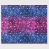 Blauw en roze ombre Glitter Celestial Pattern Cadeaupapier (Vlak)