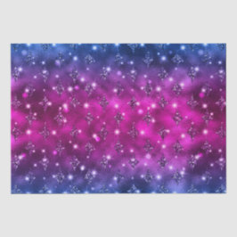 Blauw en Roze Ombre Glitter Hemels Patroon Tissuepapier