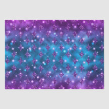 Blauw en Roze Ombre Glitter Hemels Patroon