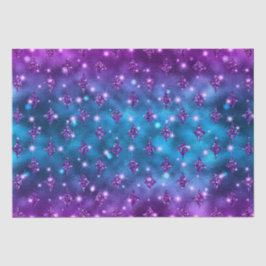Blauw en Roze Ombre Glitter Hemels Patroon Tissuepapier