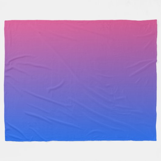 Blauw en roze ombre gradiënt fleece deken (Voorkant (Horizontaal))