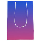 Blauw en roze ombre gradiënt medium cadeauzakje (Achterkant)