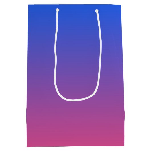 Blauw en roze ombre gradiënt medium cadeauzakje (Achterkant)