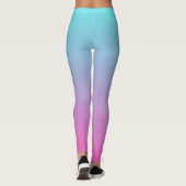 Blauw en roze ombre kleuren verloop Leggings (Achterkant)