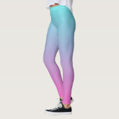 Blauw en roze ombre kleuren verloop Leggings (Links)
