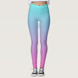 Blauw en roze ombre kleuren verloop Leggings