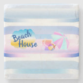 Blauw en roze Onderzetter van de Steen van het Hui (Voorkant)