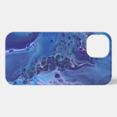 Blauw- en roze onttrekking aan marmer iPhone hoesje (Achterkant horizontaal)