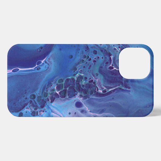 Blauw- en roze onttrekking aan marmer iPhone hoesje (Achterkant horizontaal)