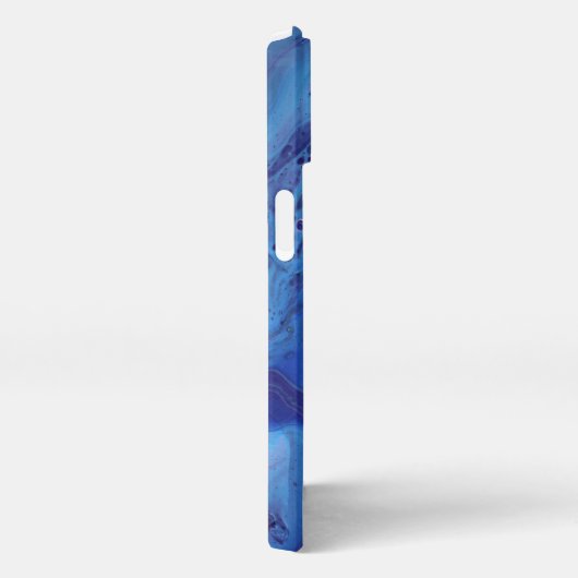 Blauw- en roze onttrekking aan marmer iPhone hoesje (Rechterkant)