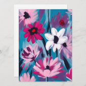 Blauw en roze ontwerp feestdagenkaart (Voorkant / Achterkant)