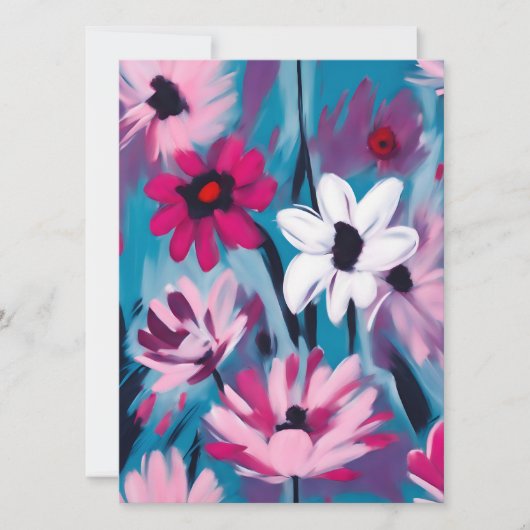 Blauw en roze ontwerp feestdagenkaart (Voorkant)