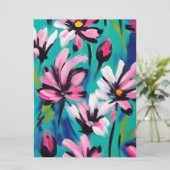 Blauw en roze ontwerp feestdagenkaart (Staand voorkant)